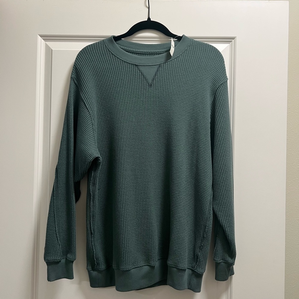 Aerie Teal Waffle Knit Shirt
